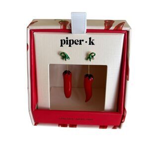 Piper K Super Fun & Funky Red Hot Chili Pepper Earrings.